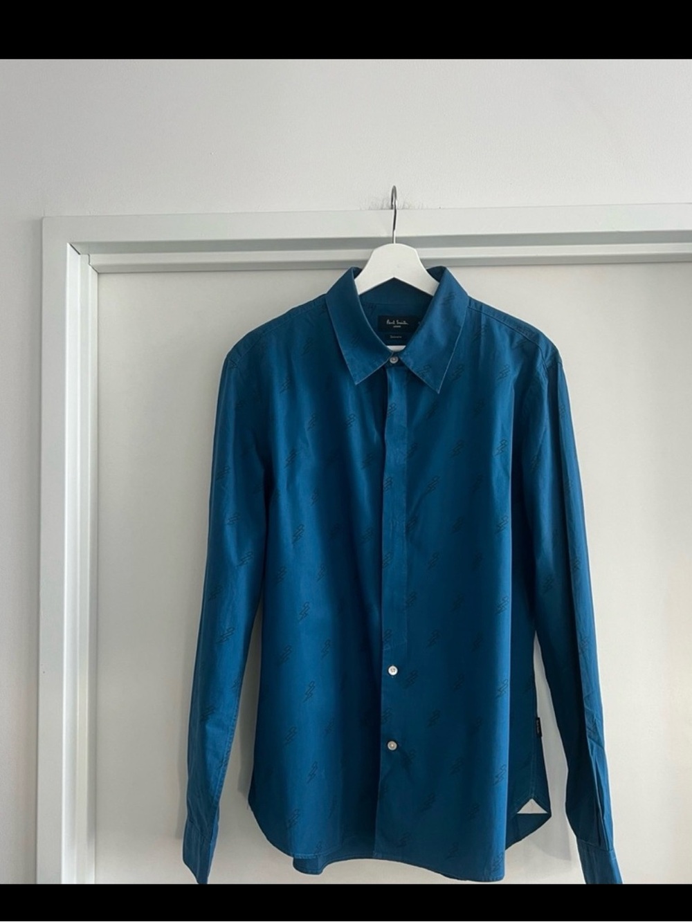 Paul Smith Lightning Bolt Shirt XL tailored fit Bright Blue